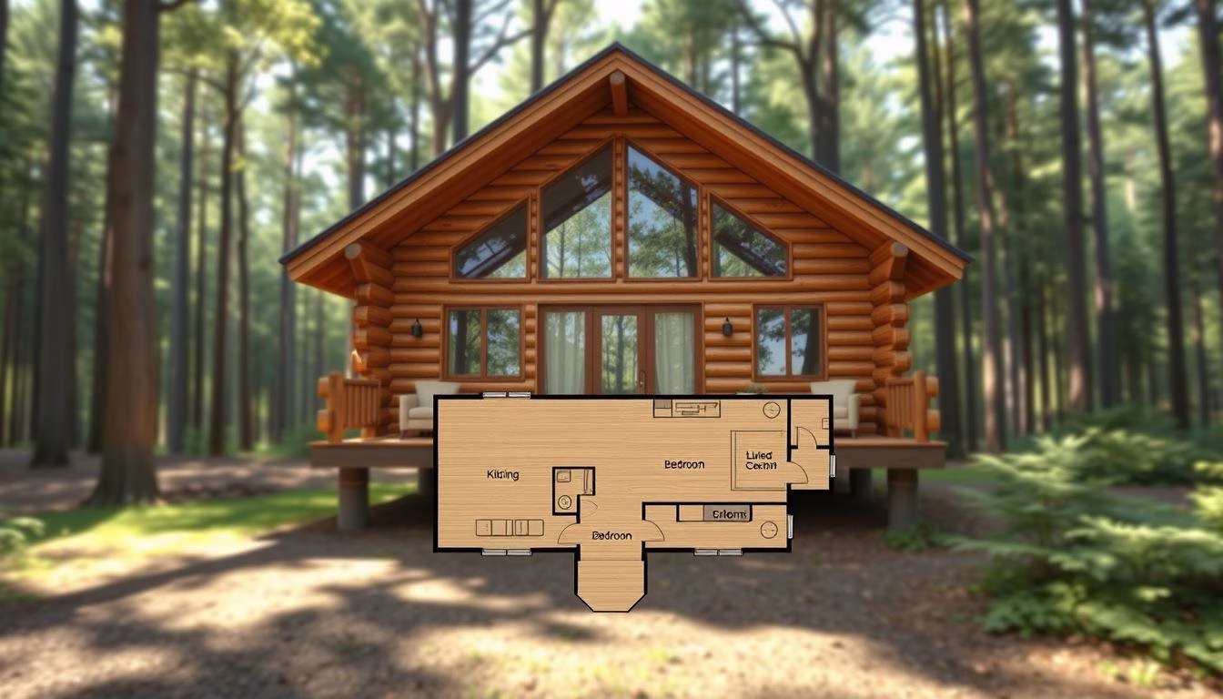 3 Bedroom Log Cabin Floor Plan