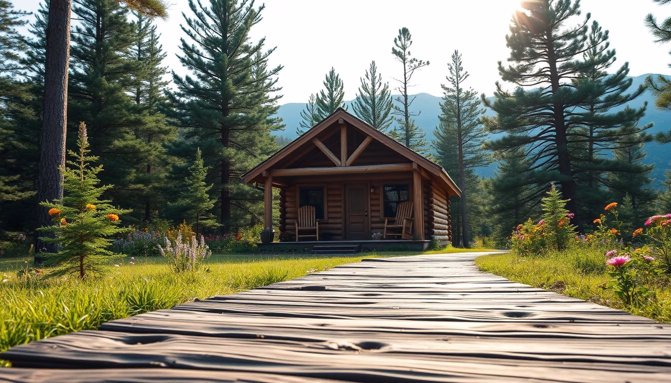 tiny log cabins