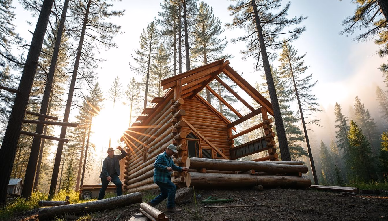 building a log cabin