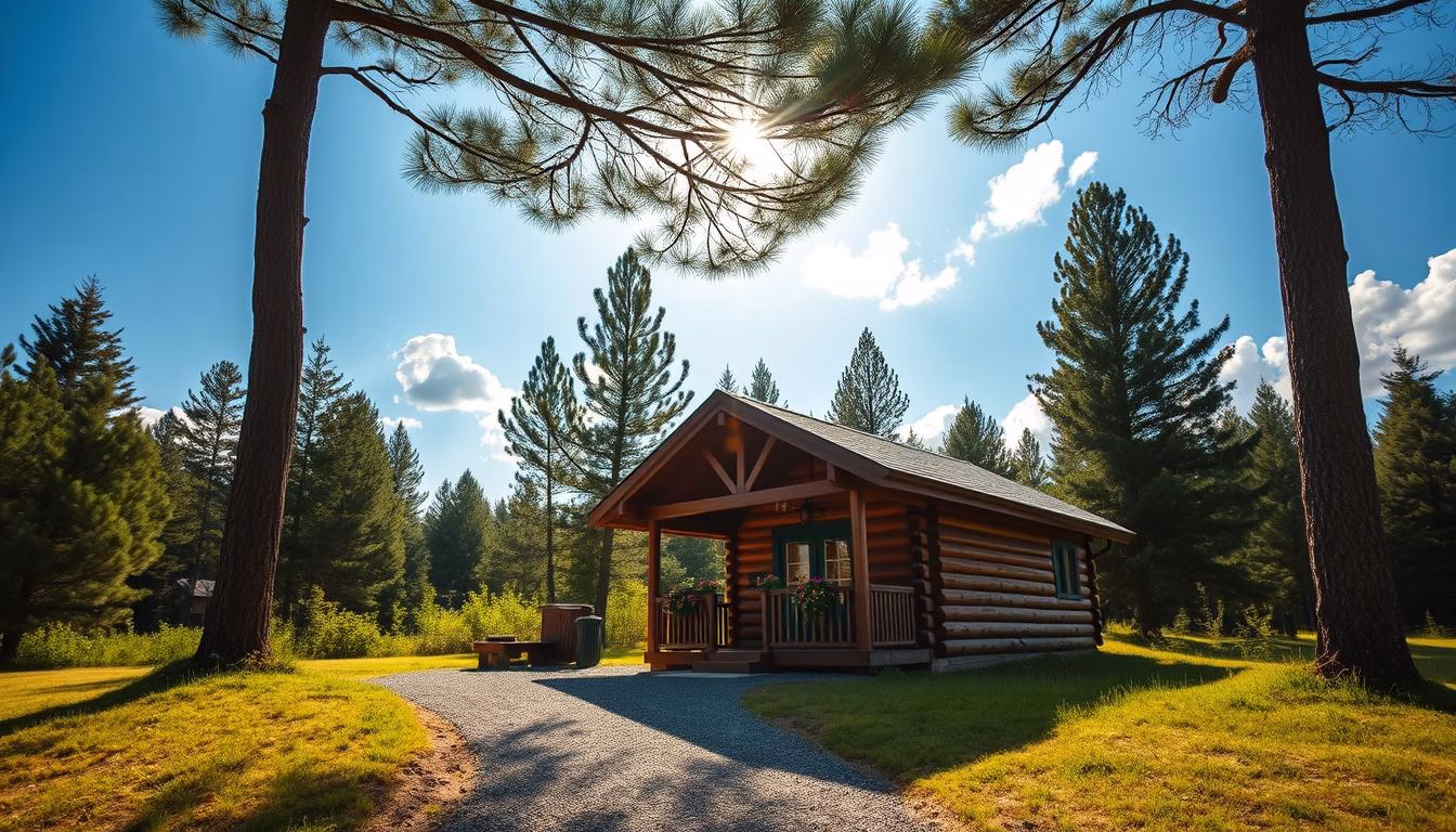small log cabins