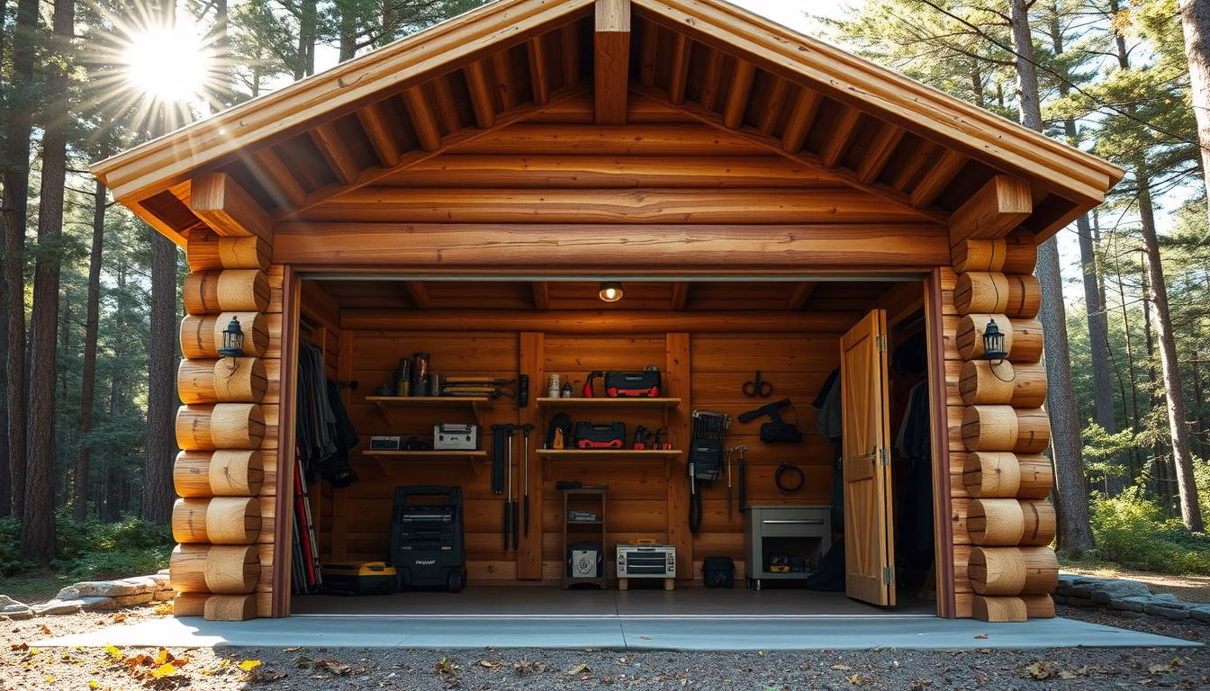 log cabin garage kit