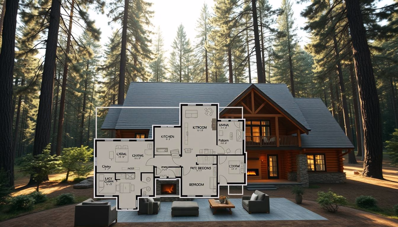 one story log home floor plans